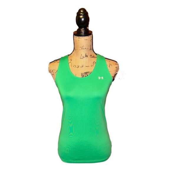 Green Under Armour Fitted Workout Tank Top Shirt Size S - Picture 1 of 3
